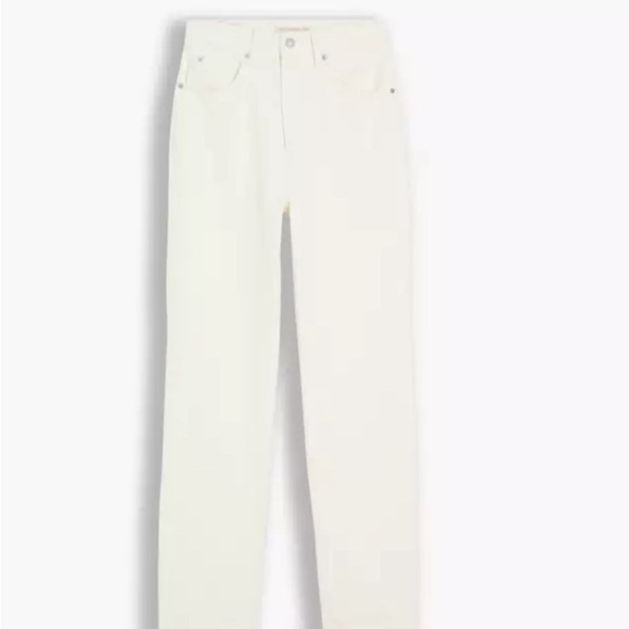 70'S HIGH SLIM STRAIGHT JEANS - WHITE - Picture 1 of 5
